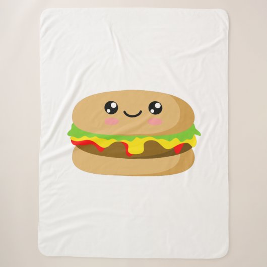 Kawaii Burger Sherpa Deken (Voorkant)