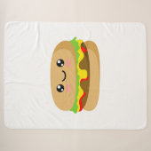 Kawaii Burger Sherpa Deken (Voorkant (horizontaal))
