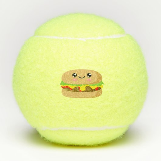 Kawaii Burger Tennisballen (Voorkant)