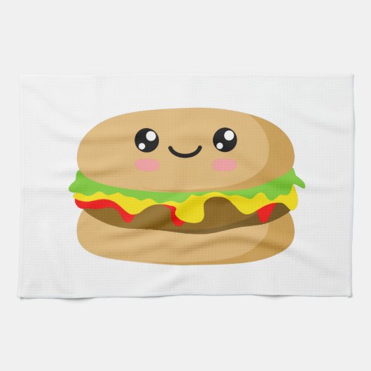 Kawaii Burger Theedoek (Horizontaal)