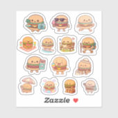 Kawaii Burger Vinyl Stickers (Vel)