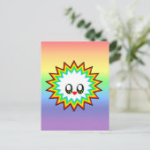 KAWAII BURST RAINBOW HAPPY FACE BRIEFKAART (Staand voorkant)