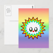 KAWAII BURST RAINBOW HAPPY FACE BRIEFKAART (Voorkant / Achterkant)