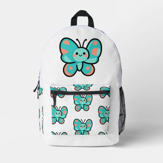 Kawaii Butterfly Back to School Cute Art Bedrukte Rugzak (Voorkant)