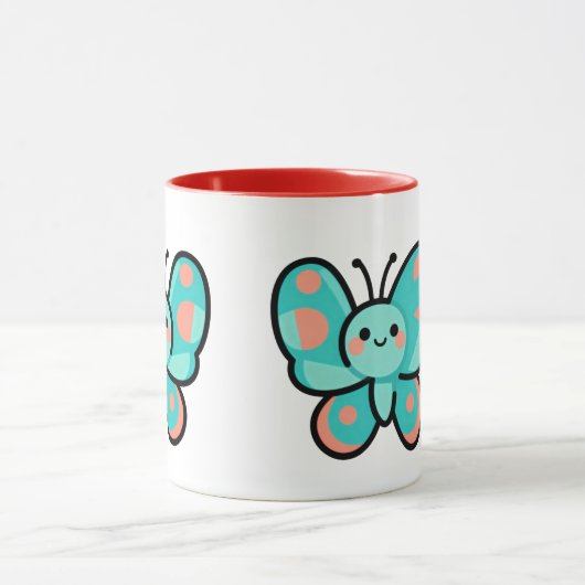 Kawaii Butterfly Coffee Mug Kitchen Office Art Mok (Midden)