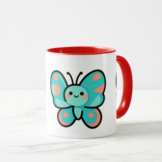 Kawaii Butterfly Coffee Mug Kitchen Office Art Mok (Voorkant rechts)