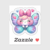 Kawaii Butterfly Sticker (Vel)