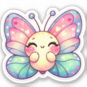 Kawaii Butterfly Sticker (Voorkant)