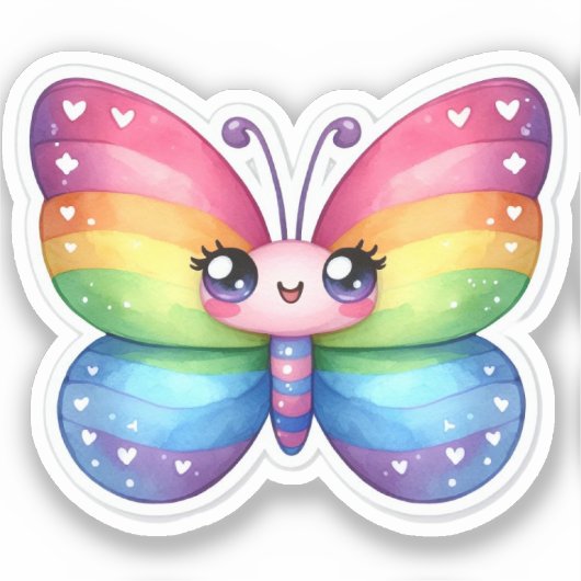 Kawaii Butterfly Sticker (Voorkant)