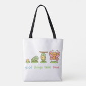 🌸 Kawaii Butterfly Transformation – Goede Dingen Tote Bag (Achterkant)