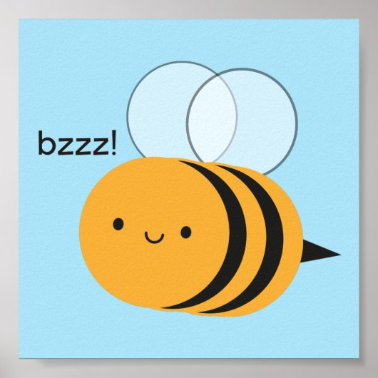 Kawaii Buzzy Bumble Bee Poster (Voorkant)