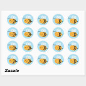 Kawaii Buzzy Bumble Bee Ronde Sticker (Vel)