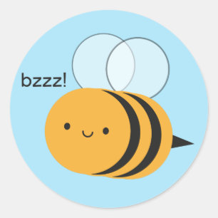 Kawaii Buzzy Bumble Bee Ronde Sticker