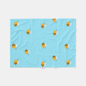 Kawaii Buzzy Bumble bijen Fleece Deken (Voorkant (Horizontaal))