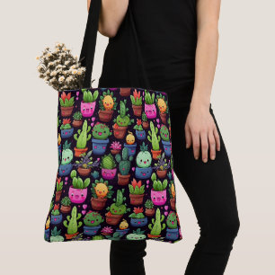 Kawaii Cactus Boodschappentas Tote Bag