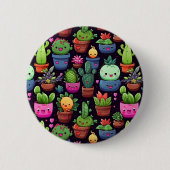 Kawaii Cactus Friends Button (Voorkant)
