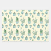 Kawaii Cactus Gift Wrap - reeks 3 Inpakpapier Vel (Voorkant)