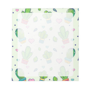 Kawaii Cactus & Hearts-Notitieblok Notitieblok