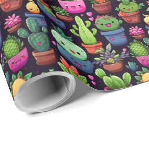 Kawaii Cactus Inpakpapier