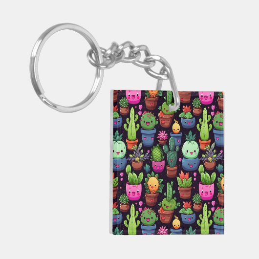 Kawaii Cactus Keychain (Voorkant Links)