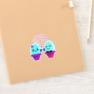 kawaii cactus liefde sticker