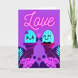 kawaii cactus liefde voor Valentijnsdag Kaart