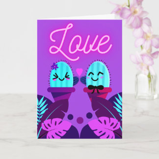 kawaii cactus liefde voor Valentijnsdag Kaart