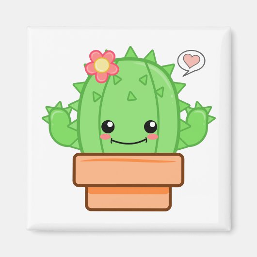 Kawaii Cactus Magneet (Voorkant)