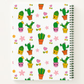 Kawaii Cactus Monogram Spiraalschrift Notitieboek (Achterkant)