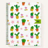 Kawaii Cactus Monogram Spiral Notitieboek (Voorkant)
