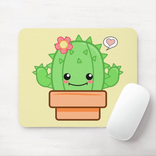 Kawaii Cactus Muismat (Met muis)