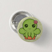 Kawaii Cactus Octopus Ronde Button 3,2 Cm (Voorkant /achterkant)