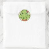 Kawaii Cactus Octopus Ronde Sticker (Tas)
