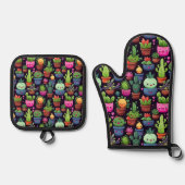 Kawaii Cactus Oven Mitt Set (Voorkant)