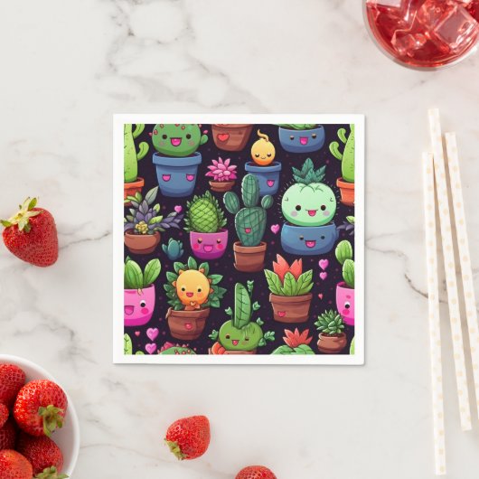 Kawaii Cactus Papieren Servetten (Insitu)