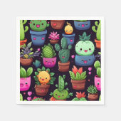 Kawaii Cactus Papieren Servetten (Voorkant)