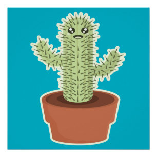 Kawaii Cactus Perfect Poster