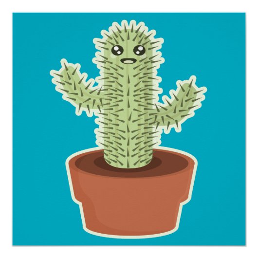 Kawaii Cactus Perfect Poster (Voorkant)