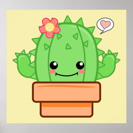 Kawaii Cactus Poster (Voorkant)