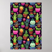 Kawaii Cactus Poster (Voorkant)