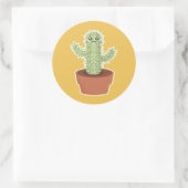 Kawaii Cactus Ronde Sticker (Tas)