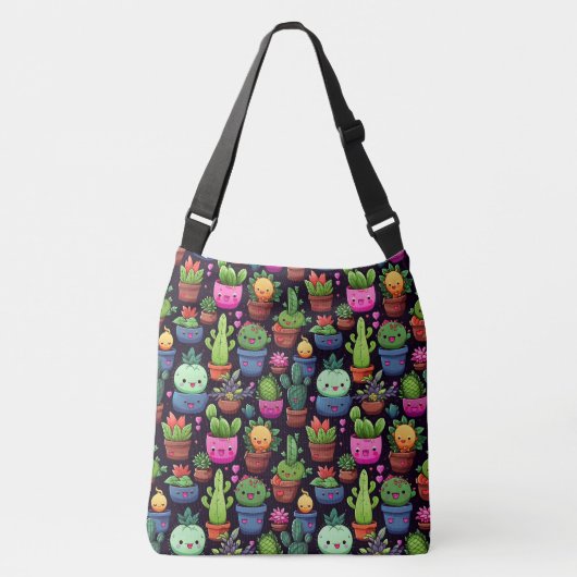 Kawaii Cactus Schoudertas Crossbody Tas (Voorkant)