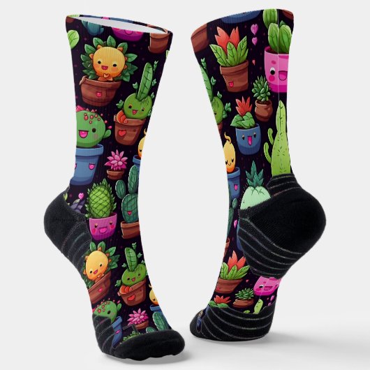 Kawaii Cactus Soks #2 Sokken (Gebogen)