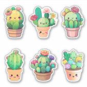 Kawaii Cactus Sticker (Voorkant)