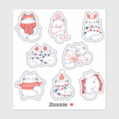Kawaii Cadeau Vakantie Winter Kat Vinyl Stickers (Vel)