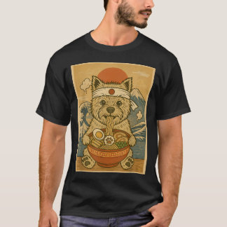 Kawaii Cairn Terrier Japanse Ramen T-shirt