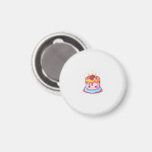Kawaii cake magneet, cute rond  magneet (Voorkant / Achterkant)