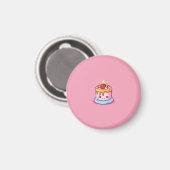 Kawaii cake magneet roze (Voorkant / Achterkant)