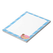 Kawaii Cake on a Striped Background Notitieblok (Linkerzijde)