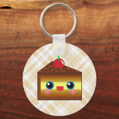 Kawaii Cake Pie Chocolate Vanilla Cream Cherry Yum Sleutelhanger (Voorkant)